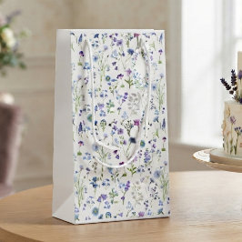Vildblomma Blommönster Akvarell Blå Lila