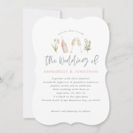 vildblomma blomster champagne modern skrift meddelande