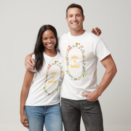 Vildblomma blomsterbåge trädgårdsfest inbjudan t shirt