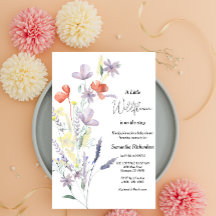 Vildblomma Boho Baby Shower Inbjudan