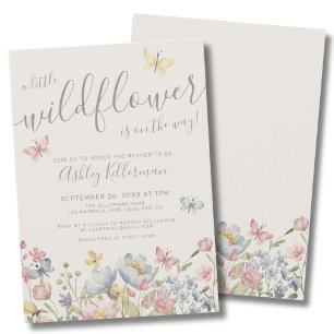 Vildblomma Boho Babyfirande Inbjudningar