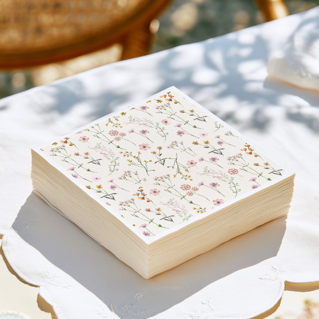 Vildblomma Boho Babyfirande Pappersservett (Skapare uppladdad)
