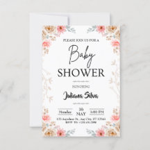 Vildblomma Boho Barnkalas Inbjudan