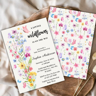 Vildblomma Boho Bebis Shower Inbjudningar