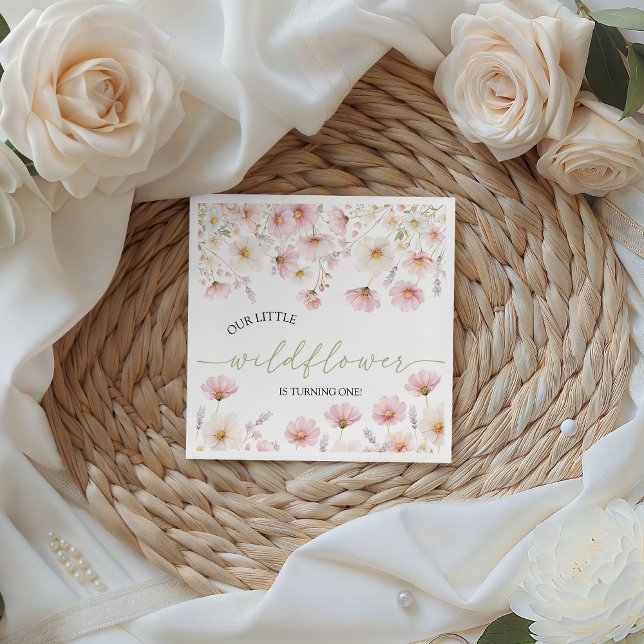 Vildblomma Boho Blommig Födelsedagsservett Pappersservett (Skapare uppladdad)