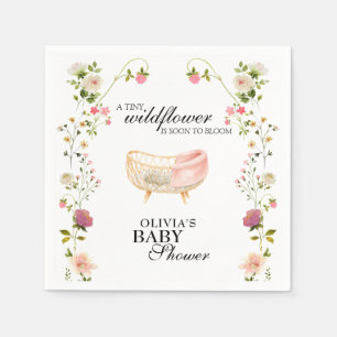 Vildblomma Boho Blommig Könsneutral Bebis-badkar Pappersservett