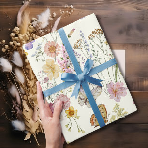 Vildblomma boho blommor presentpapper