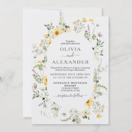 Vildblomma boho blomsterbröllopsinbjudan inbjudningar
