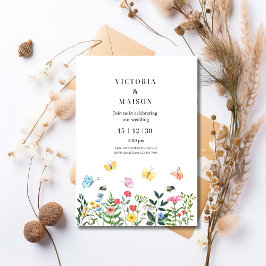 Vildblomma Boho-bröllop, Boho-bröllopsinbjudan Inbjudningar
