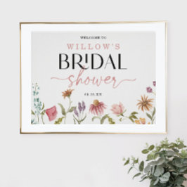 Vildblomma Boho Bröllopsdusch Välkomstskylt Poster