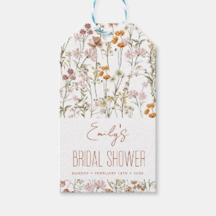 Vildblomma Boho Bröllopsdusch Vattenfärg I Blomnin Presentetikett