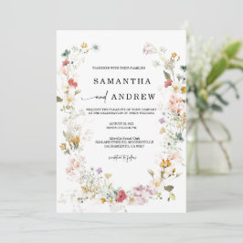 Vildblomma Boho Bröllopsinbjudan Inbjudningar