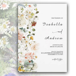 Vildblomma Boho Bröllopsinbjudan Inbjudningar