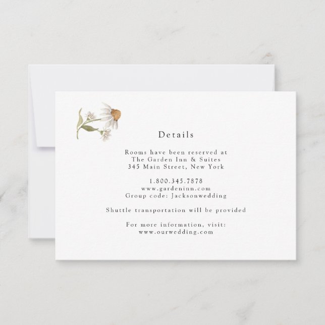 Vildblomma Boho Bröllopsinformationskort Inbjudningar (Framsida)