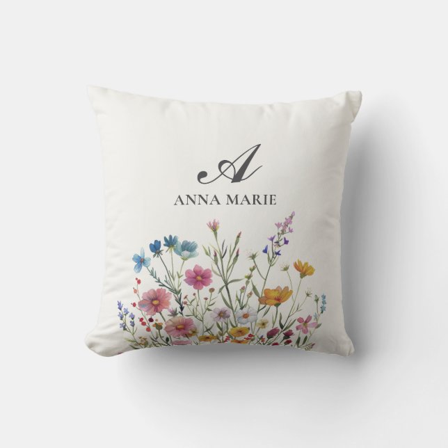 Vildblomma Boho Chic Flickrum Kudde (Framsida)