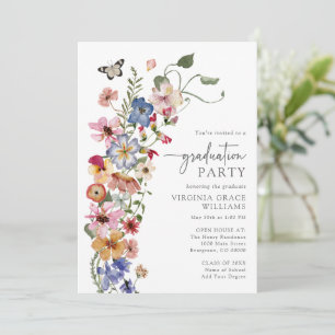 Vildblomma Boho Examenfest Inbjudningar