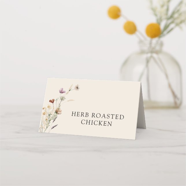 Vildblomma Boho Matbuffé Kort (Framsida)