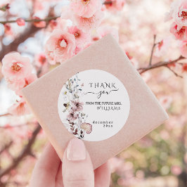 Vildblomma boho minimalistisk modern Bröllopsfest Runt Klistermärke