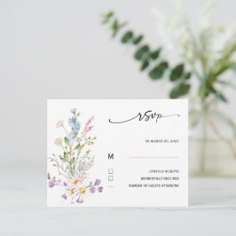 Vildblomma Boho RSVP-kort Vykort