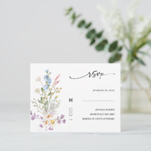 Vildblomma Boho RSVP-kort Vykort