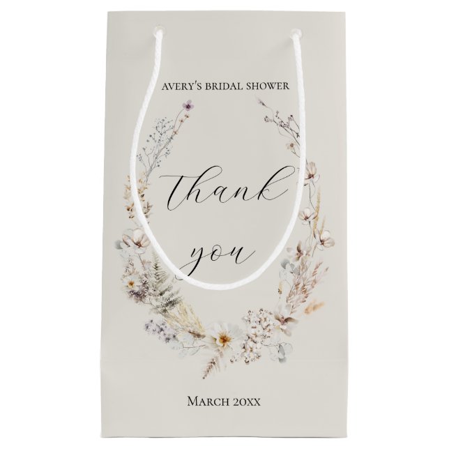 Vildblomma Boho Rustik Elegant Bröllopsfest (Framsidan)