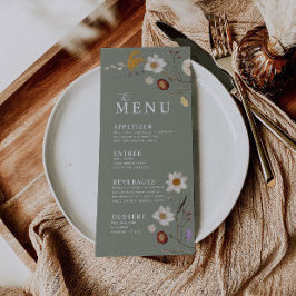 Vildblomma Boho Sagegrön meny