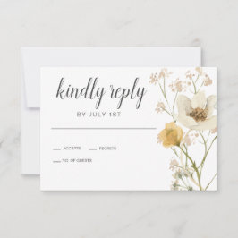 Vildblomma Boho trädgård Blommig Bröllop RSVP-kort OSA Kort