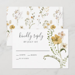 Vildblomma Boho trädgård Blommig Bröllop RSVP-kort OSA Kort