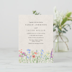 Vildblomma Boho Trädgård Bröllopsinbjudan Inbjudningar