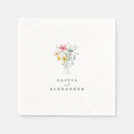 Vildblomma Boho trädgårdsblomma Pappersservett