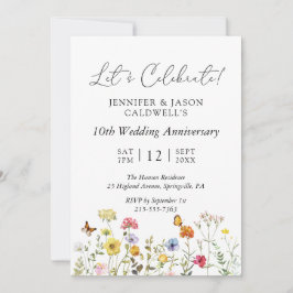 Vildblomma Botanisk Bröllops Jubileumsfest Inbjudningar