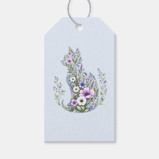 Vildblomma Botanisk Katt Siluett Presentetikett