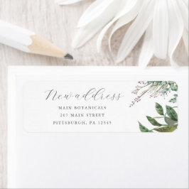 Vildblomma Botanisk Script Ny Adress Returadress Etikett