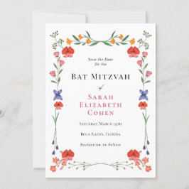 Vildblomma Botanisk Trädgård Bat Mitzvah Inbjudningar