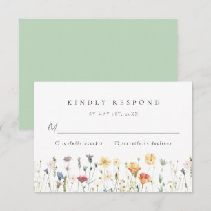Vildblomma Bröllop RSVP-kort OSA Kort