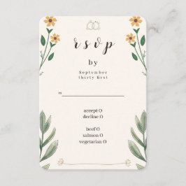 Vildblomma Bröllop Svarskort OSA Kort
