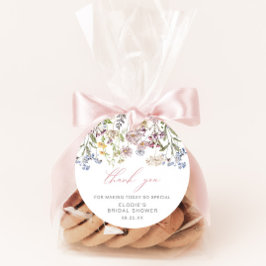 Vildblomma Bröllopsfest Rund Förmånsetikett Blommi Gåvor Etiketter