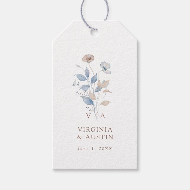 Vildblomma Bröllopsgåva Tag Presentetikett (Framsidan)
