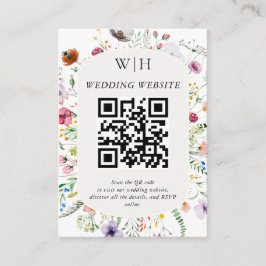 Vildblomma Bröllopswebbplats QR-kod Tilläggskort