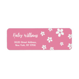 Vildblomma Daisy Rosa Babyflicka Returadress Etikett