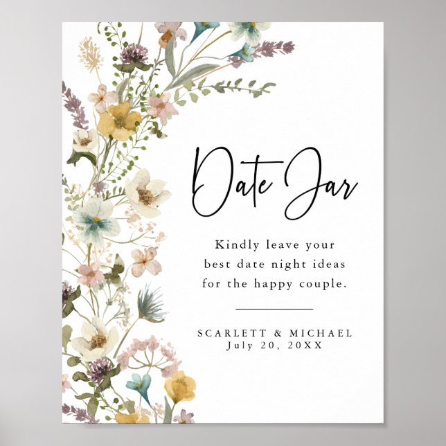 Vildblomma Datum Glasburk Affisch (Framsidan)