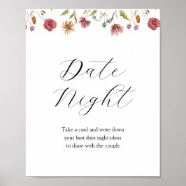 Vildblomma datum natt idé skylt