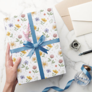 Vildblomma Ditsy Akvarell Blomma Presentpapper