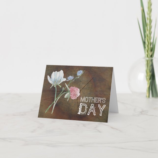 Vildblomma Ek Trä Mors Dag Kort (Framsida)