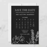 Vildblomma Elegant Gotisk Kalender Spara Datum
