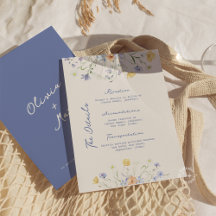 Vildblomma Elegant Handskriven Bröllopsdetaljer 
