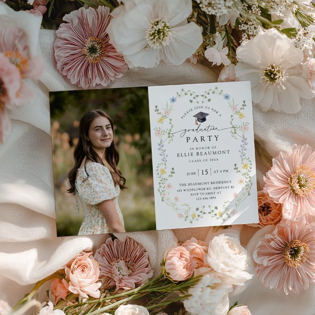 Vildblomma Examen Fests Inbjudan (Skapare uppladdad)