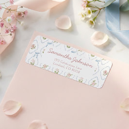 Vildblomma Examenstårtas Returadress Etikett
