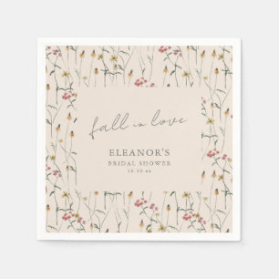 Vildblomma Fall in Love Bröllopsdusch Boho Blommig Pappersservett