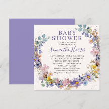 Vildblomma Färgrik Akvarell Krans Baby Shower